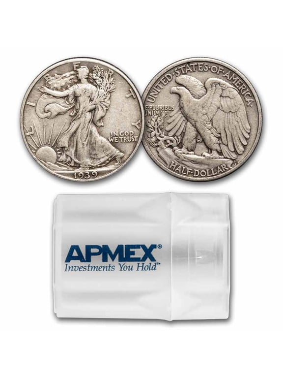 1939 Walking Liberty Halves 20-Coin Roll Avg Circ