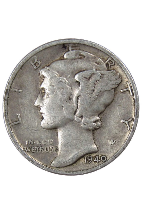 1940 D Mercury Dime VF Very Fine 90% Silver 10c US Coin Collectible