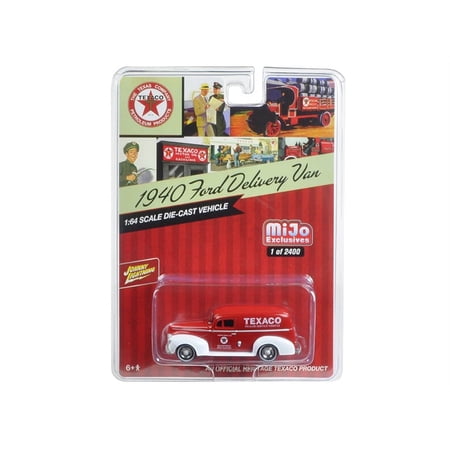 1940 Ford Delivery Van "Texaco" Red 1/64 Diecast Model Car by Johnny Lightning