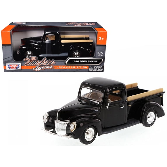 1940 Ford Pickup Truck Black 1/24 Diecast Model Car by Motormax