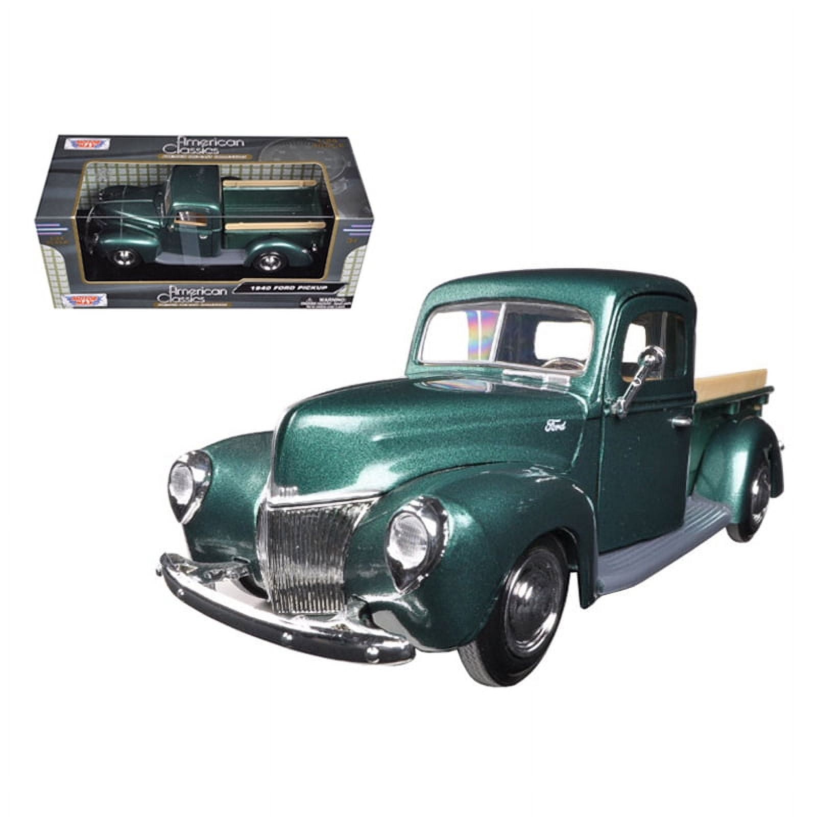 1940 Ford Pickup Truck Green 1/24 Diecast Model Car by