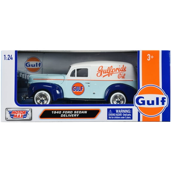 1940 Ford Sedan Delivery Light Blue and White "Gulf Oil-Gulfpride" "Gulf Die-Cast Collection" 1/24 Diecast Model Car by Motormax