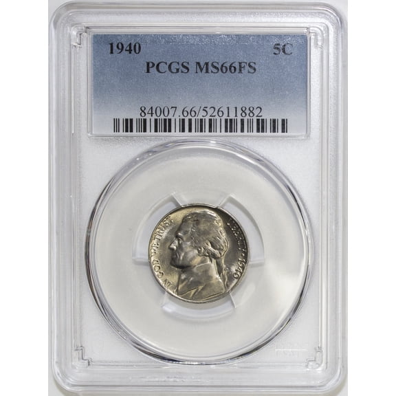 1940-P Jefferson Nickel PCGS MS66FS Full Steps - Graded Coin