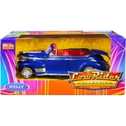 1941 Chevrolet Special Deluxe Convertible Candy Blue Metallic with Red Interior "Low Rider Collection" 1 24 Diecast Model Car by Welly