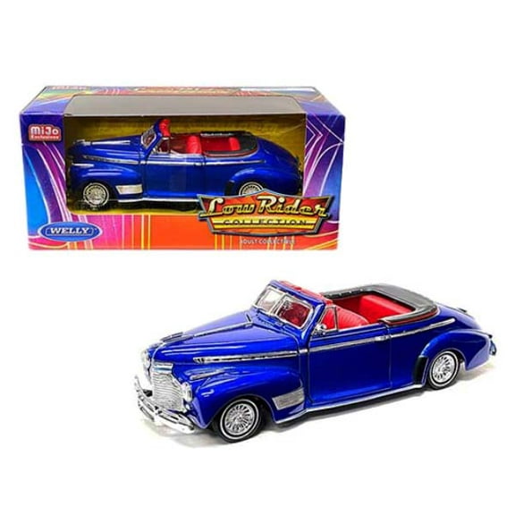 1941 Chevrolet Special Deluxe Convertible Candy Blue Met. w/Red Interior "Low Rider Collection" 1/24 Diecast Model Car by Welly
