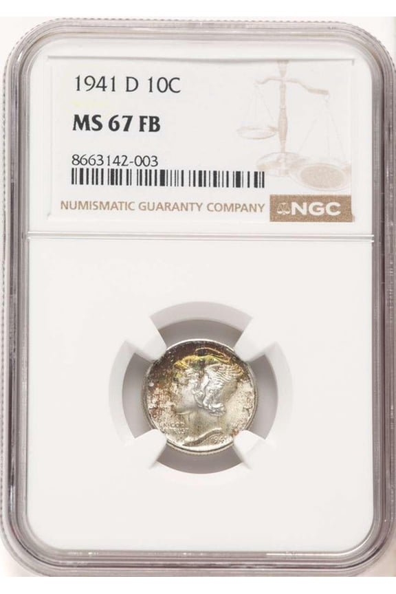 1941-D 10C Mercury Dime Coin NGC MS67 - HAT780446001