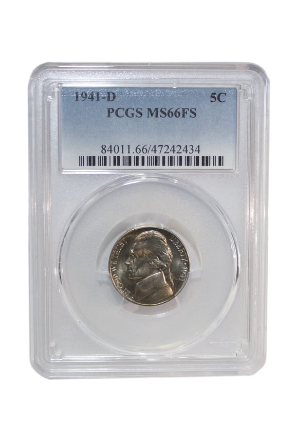 1941-D Jefferson Nickel PCGS MS66 Full Steps 6FS - Graded Coin