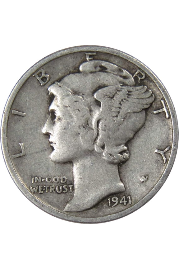 1941 D Mercury Dime F Fine 90% Silver 10c US Coin Collectible