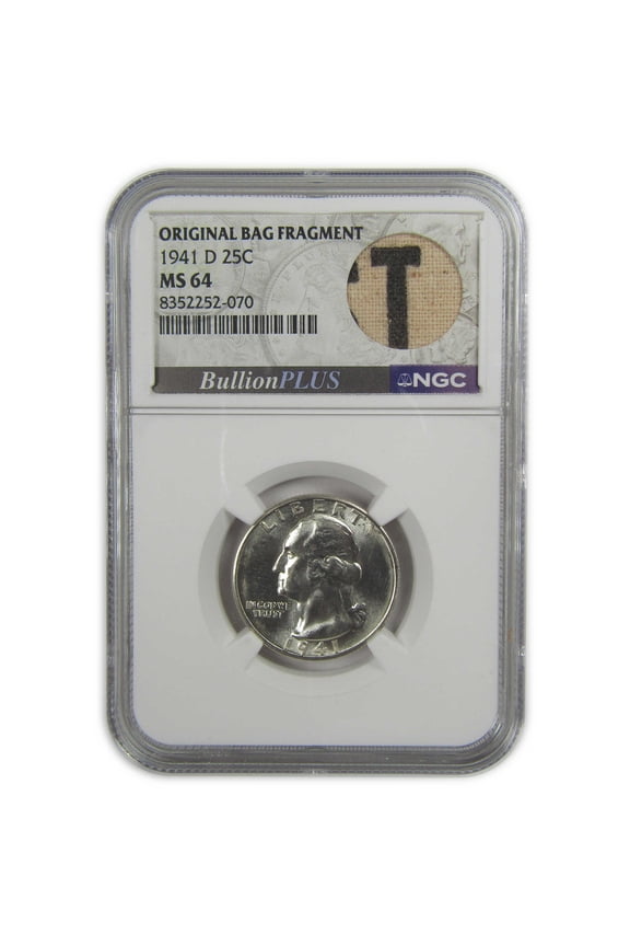 1941 D Washington Quarter MS 64 NGC Silver Bag Fragment SKU:I20598