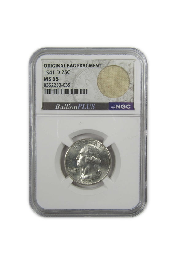 1941 D Washington Quarter MS 65 NGC Silver Bag Fragment SKU:I20601