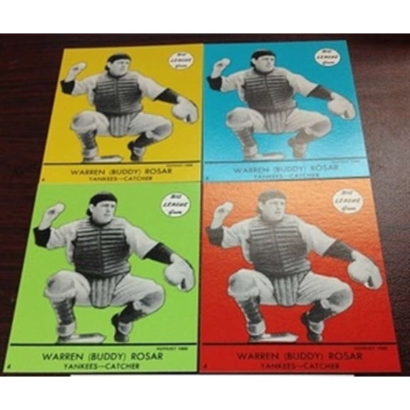 1941 Goudey Reprint Yankees Team Set in 4 colors! 4 cards all WARREN ROSAR Near NM-MT to NM-MT Condtion