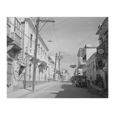 1941 Manati Puerto Rico Photo Print - 16x20 Inch Vintage Photo of Street in Manati Puerto Rico Shopping District Poster price history and forecast - HISTORIX