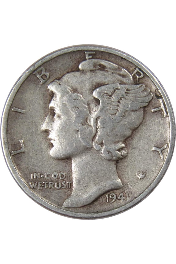 1941 Mercury Dime VF Very Fine 90% Silver 10c US Coin Collectible