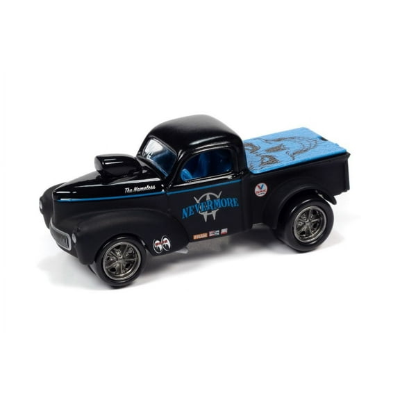 1941 Willys Gasser Pickup, Flat Black - Johnny Lightning JLSP181/24A - 1/64 scale Diecast Model Toy Car