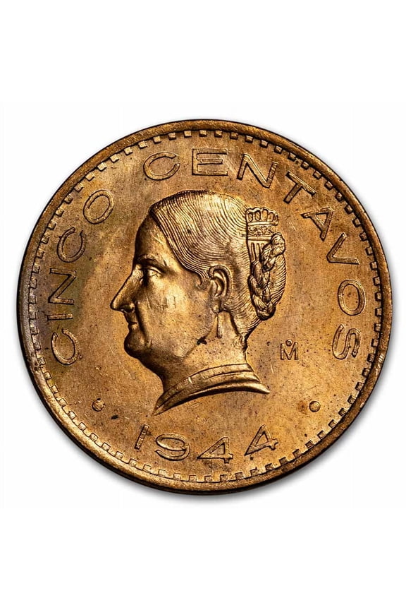 1942-1955 Mexico Bronze 5 Centavos BU
