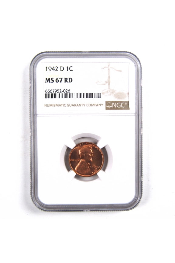 1942 D Lincoln Wheat Cent MS 67 RD NGC Penny Uncirculated SKU:I3178