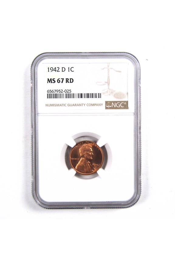 1942 D Lincoln Wheat Cent MS 67 RD NGC Penny Uncirculated SKU:I3180