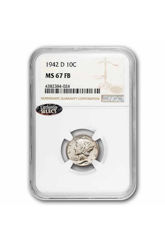 1942-D Mercury Dime MS-67 FB NGC