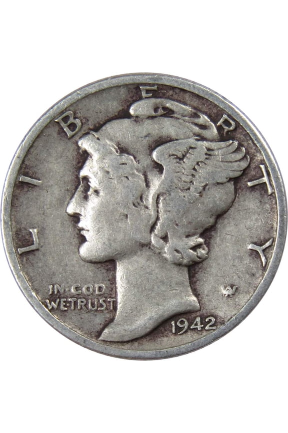 1942 D Mercury Dime VF Very Fine 90% Silver 10c US Coin Collectible