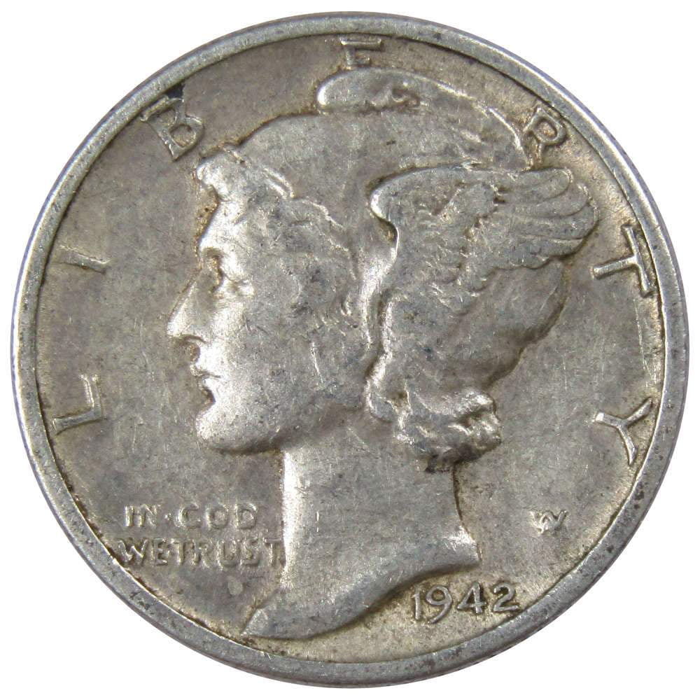 U.S. MINT 1942 D Mercury Dime XF EF Extremely Fine 90% Silver 10c US Coin Collectible