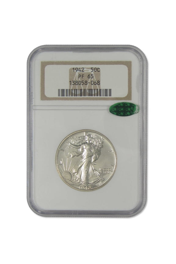 1942 Liberty Walking Half Dollar PF 65 NGC CAC Silver Proof 50c Coin