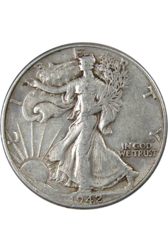 1942 Liberty Walking Half Dollar VF Very Fine 90% Silver 50c US Coin Collectible