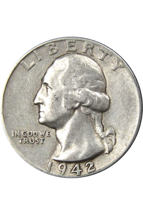 1942 Washington Quarter XF EF Extremely Fine 90% Silver 25c US Coin Collectible