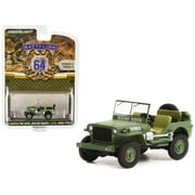1942 Willys MB Jeep #20362162-S Green U.S. Army World War II - Rough Rider Battalion 64 1/64 Diecast Model Car by Greenlight