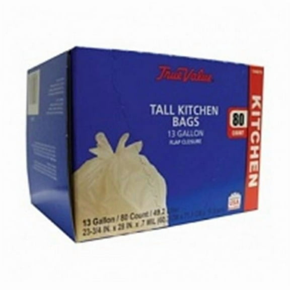 1942879 Tall Kitchen Trash Bags, White, 13 Gallons, 80-Ct - Quantity 1