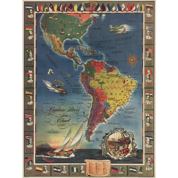 1943 Captain Silver’s Sea Chart