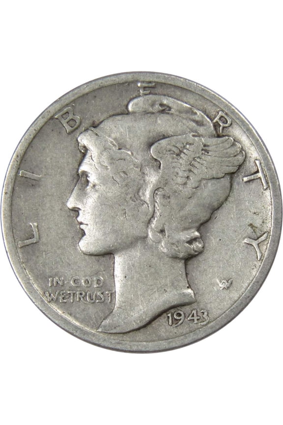 1943 D Mercury Dime F Fine 90% Silver 10c US Coin Collectible
