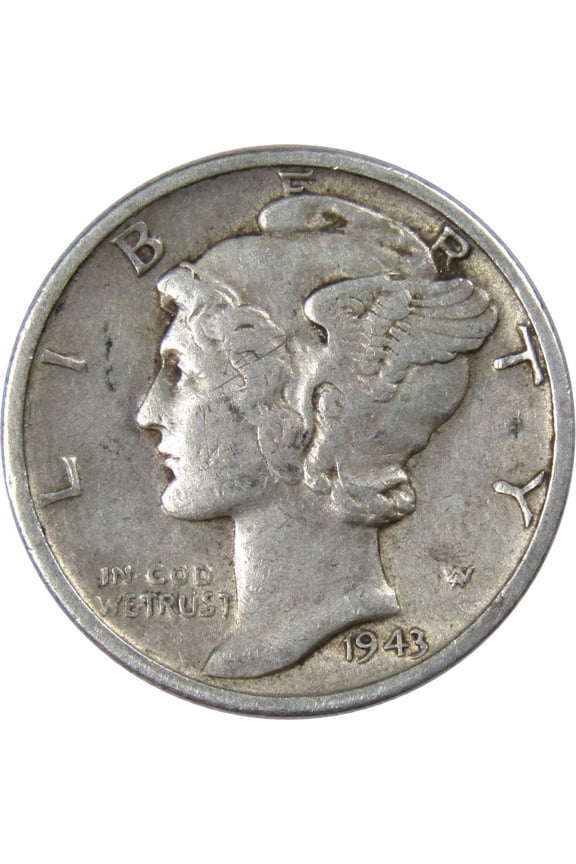 1943 D Mercury Dime VF Very Fine 90% Silver 10c US Coin Collectible