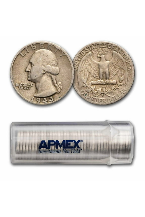 1943-S Washington Quarter 40-Coin Roll Avg Circ