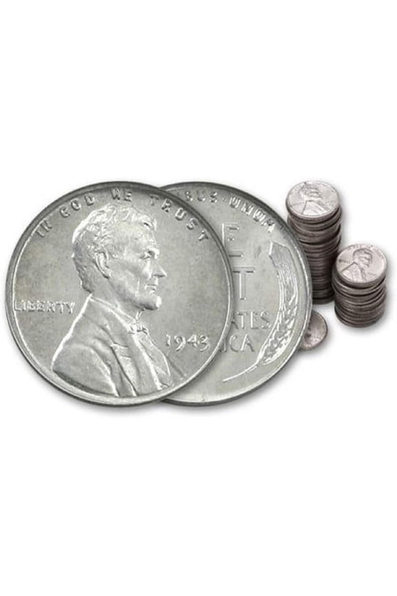 1943 Steel Penny (Roll of 50)  Very Good -/ Very Fine Condition