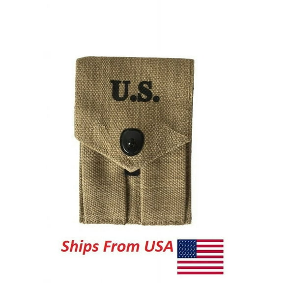 1943 WWII U.S. Canvas Colt .45 Double Pouch (Khaki)