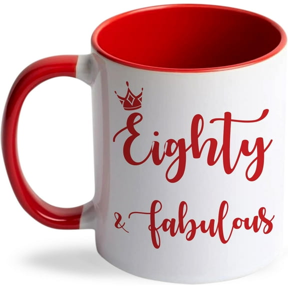 1944 Birthday Gifts Ideas, 80th Birthday Mugs Funny, 80 Year Old Birthday Gifts For Mom, Grandma, Friend, Coworker, Family, 80th Ceramic Mug 11oz，Red
