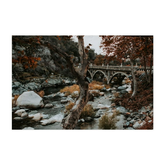 1944 Bridge - Three Rivers California Photography Bridge Autumn Landscape Nature Scenic Rustic Unframed Wall Art Print 8 x 12 inches