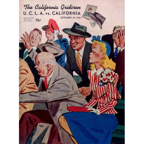 1944 Cal Bears vs UCLA Bruins college football game program (Bob Waterfield Bronko Nagurski) PRISTINE