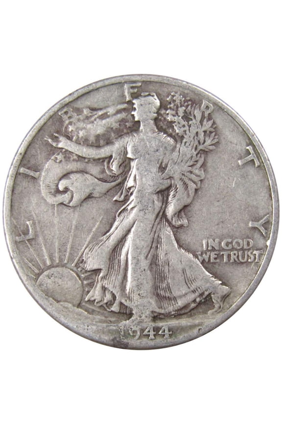 1944 D Liberty Walking Half Dollar VG Very Good 90% Silver 50c US Coin
