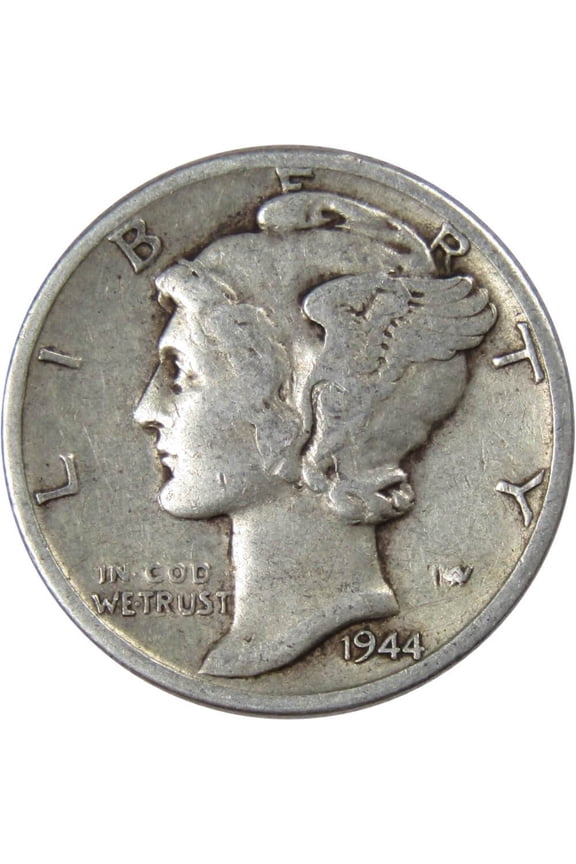 1944 D Mercury Dime F Fine 90% Silver 10c US Coin Collectible