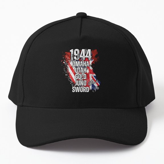 1944 Normandy Landing Beaches Baseball Hat, Omaha Utah Gold Juno Sword Design Cap