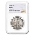 thumbnail image 1 of 1944 Walking Liberty Half Dollar MS-65 NGC, 1 of 3