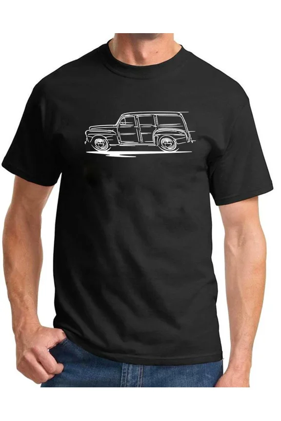 1945-48 Ford Woody Wagon Redline Design Classic Tshirt NEW