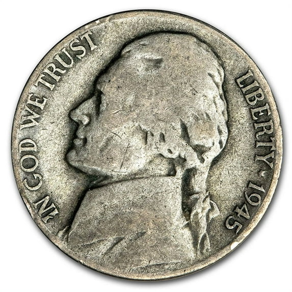 1945-D Silver Wartime Jefferson Nickel Avg Circ