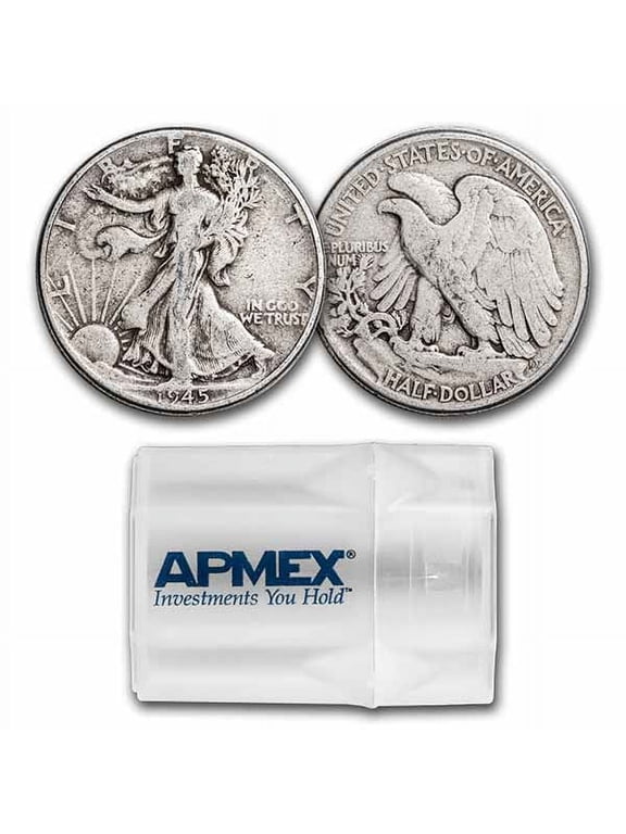 1945 Walking Liberty Halves 20-Coin Roll Avg Circ