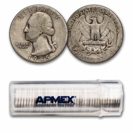 1945 Washington Quarter 40-Coin Roll Avg Circ