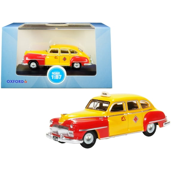 1946-1948 DeSoto Suburban San Francisco Taxi from ‘The Godfather’ – 1/87 (HO) Scale Diecast Model by Oxford Diecast in Yellow and Red