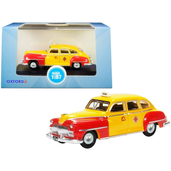 1946-1948 DeSoto Suburban San Francisco Taxi from The Godfather 1/87 (HO) Scale Diecast Model by Oxford Diecast in Yellow and Red