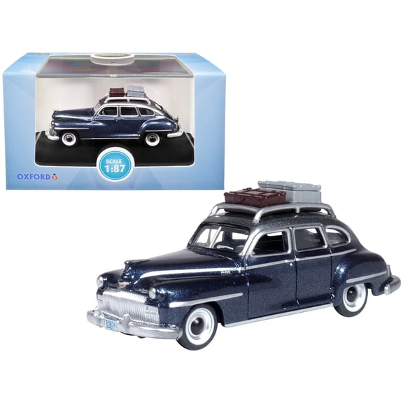 1946 DeSoto Suburban w/Roof Rack & Luggage Butterfly Blue Met. w/Crystal Gray Top 1/87 Scale Diecast Model Car by Oxford Diecast