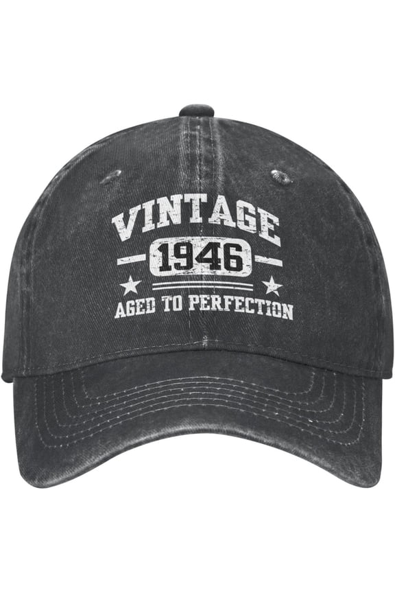 1946 Vintage Birthday Gifts for Women Men Cowboy Hat Cotton Hat Men Women Baseball Cap Dad Hat Adjustable Plain Cap